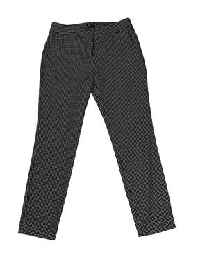 Express Pants, Black & White Columnist Geometric Trousers, Size 4, Slim Straight